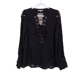 𝅺GIMMICKS LADIES LONG SLEEVE LACE TOP- S
